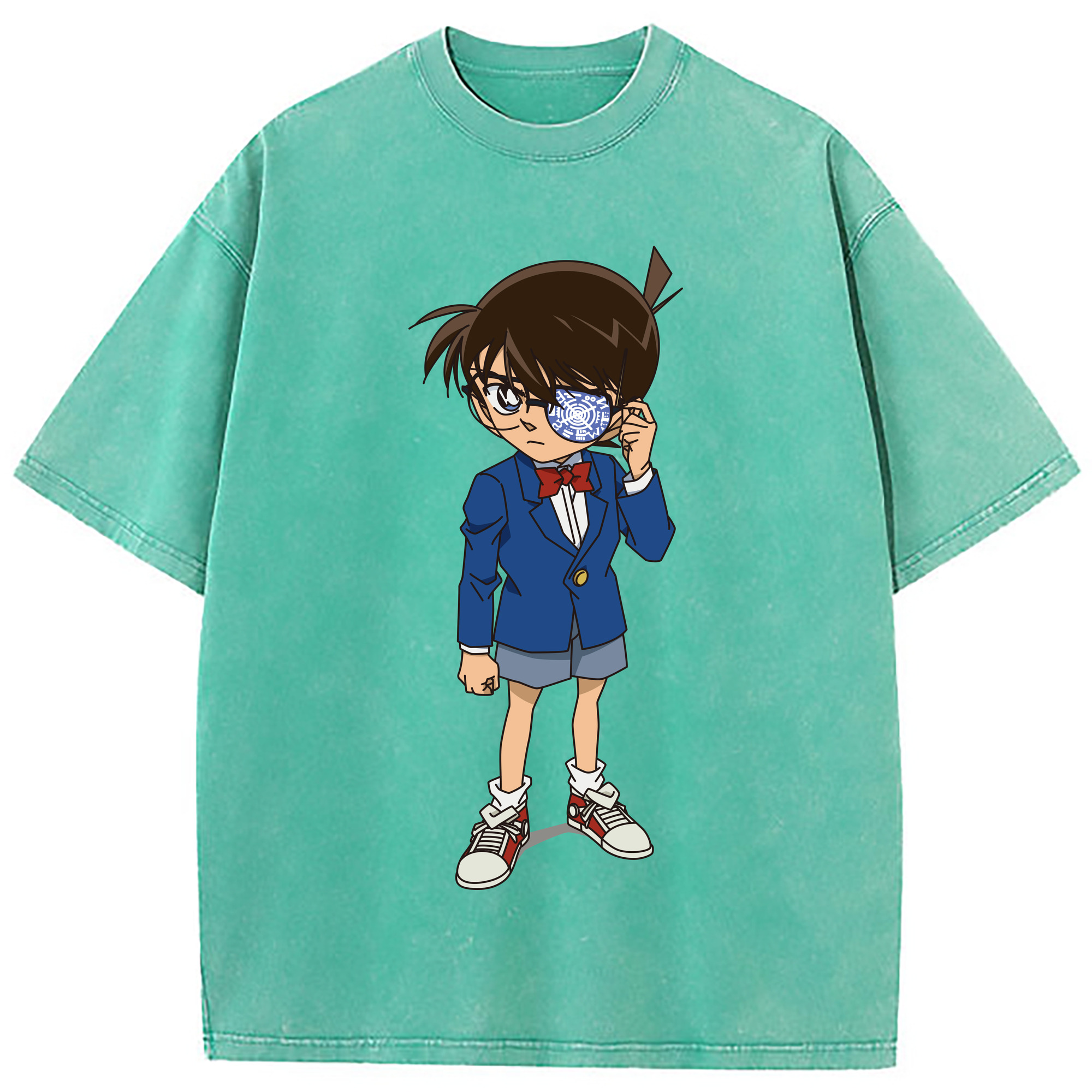 （画像用） 名探偵コナン 江戸川 コナン Detective Conan Conan Edogawa 綿100% ヴィンテージ風 半袖Tシャツ（フロントプリント）